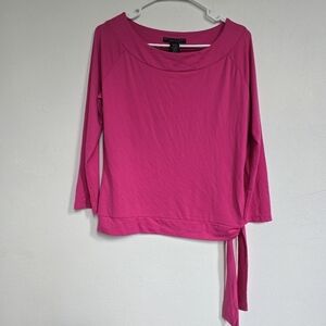 Apostrophe Stretch Pink Long Sleeve Top, Size Large (14-16)